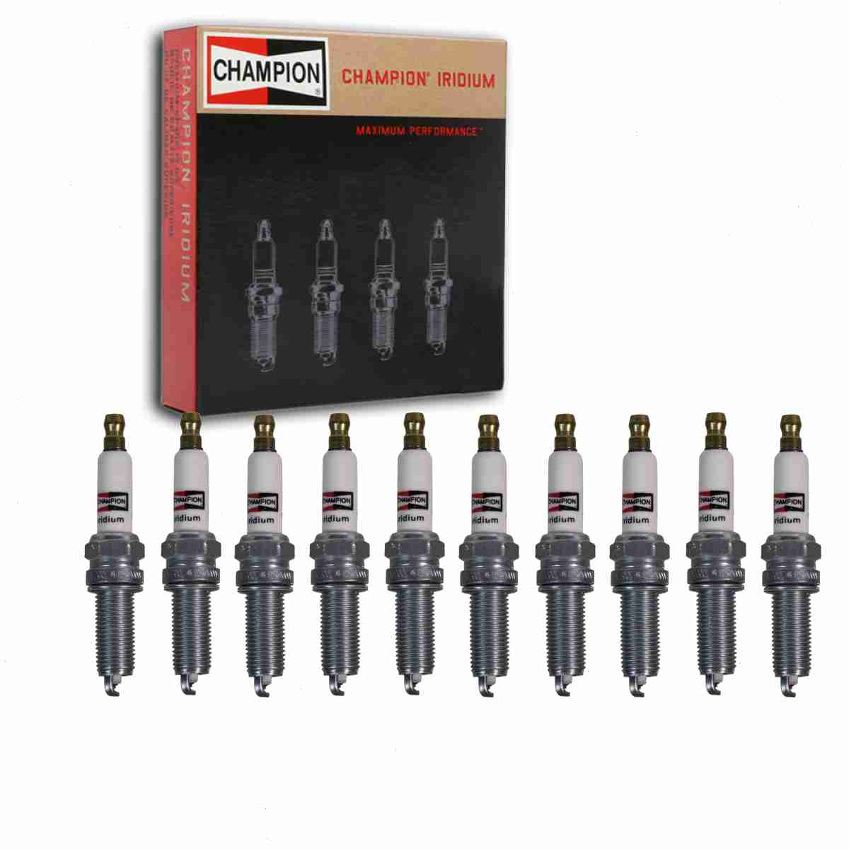 10 pc Champion 9047 Iridium Spark Plugs for RER12WMPB4 Ignition Wire Secondary Fits select: 2011-2014 HYUNDAI SONATA, 2011-2015 KIA OPTIMA