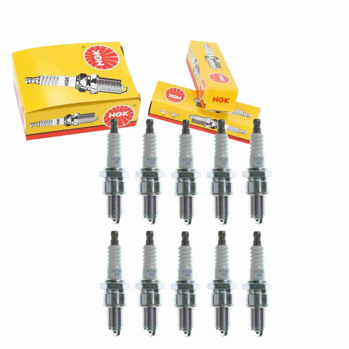 10 pc NGK 7634 Standard Spark Plugs for 0000-18-B601 04886213 1765107 1Y03 22401-P8315 22401-P8385-PC 22401-P8390 22401AA480 2301 2410A 3020 3022 3201 322 322-1 322C2 322ECO 322EZ 322S 4019 4021 4219