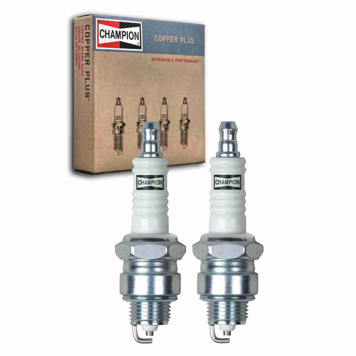 2 pc Champion 14 Copper Plus Spark Plugs for 14R32 14R42 4091933 4339425 AR32 AR42 AS42C BPR6S CR43S R42S R43CS R43S R44S RJ12YC W20PRU WR7F Ignition Wire Secondary