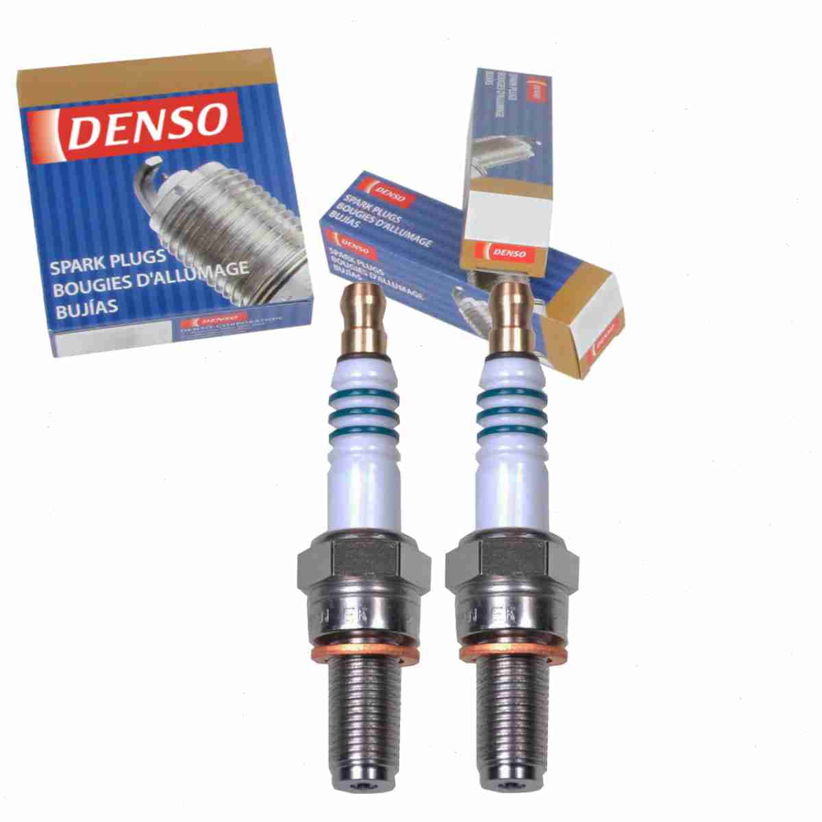 2 pc DENSO 5739 Iridium Racing Spark Plugs for RU01-31 Ignition Wire Secondary