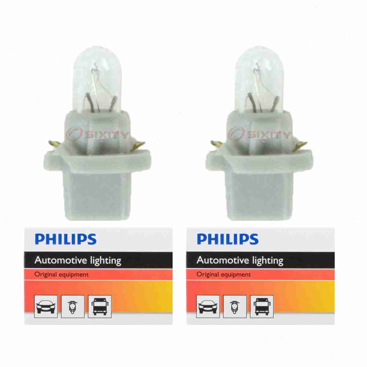 2 pc Philips PC74CP Instrument Panel Courtesy Light Bulbs for Electrical Lighting Body Instrumentation