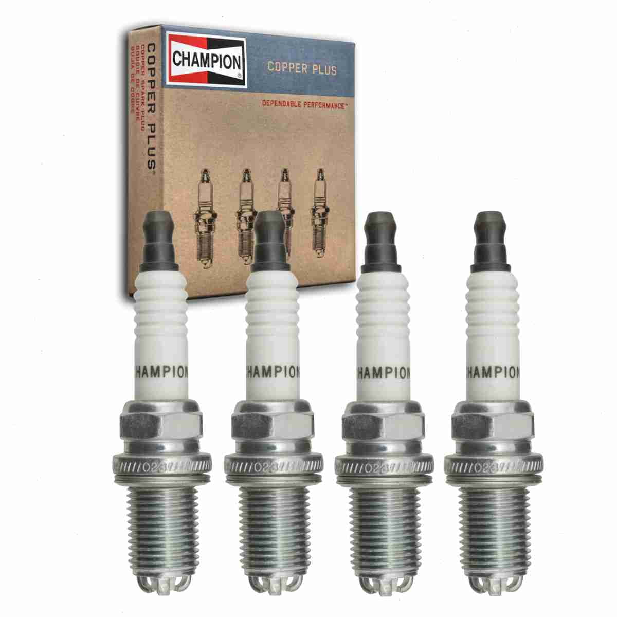4 pc Champion 353 Copper Plus Spark Plugs for 101 905 616 12 12 0 030 548 12 12 0 035 933 12 12 9 071 003 BKR6EQUA BKR6EQUP RC89TMC Ignition Wire Secondary