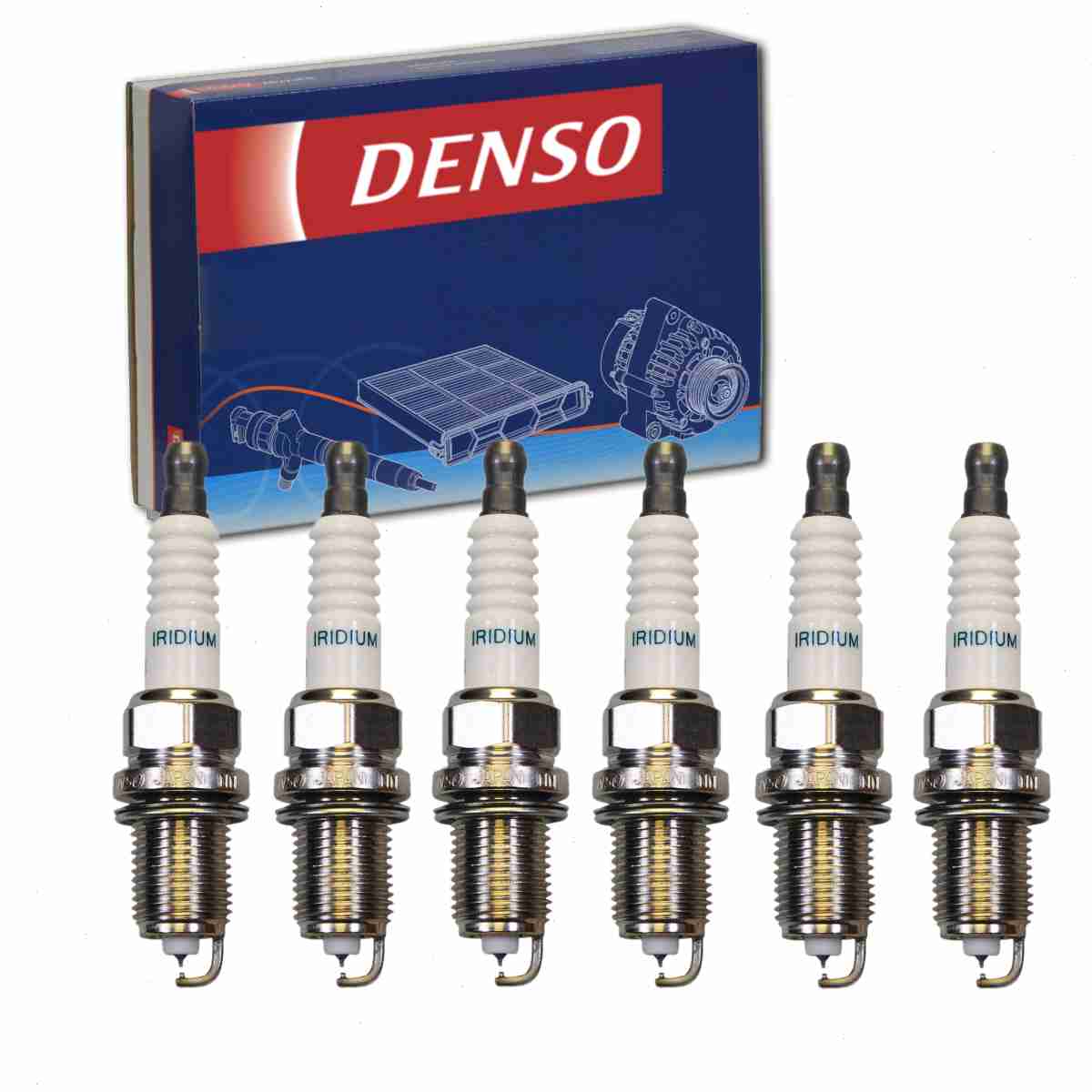 6 pc DENSO 3485 Spark Plugs for 90919-01265 FK16R-A8 Ignition Wire Secondary Fits select: 2012-2018 TOYOTA PRIUS C
