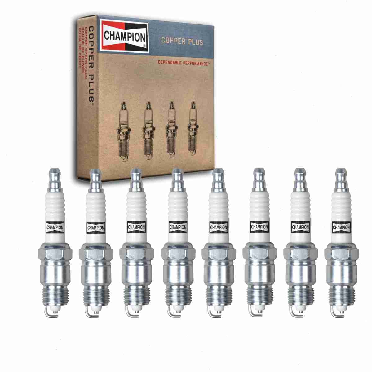8 pc Champion 25 Copper Plus Spark Plugs for 14RF52 14RF62 4091678 4289155 4339415 44TS 45TS 46TS 5213202S ARF62 CR44TS CR45TS R44TS R45TS RV17YC TR14PRU Ignition Wire Secondary