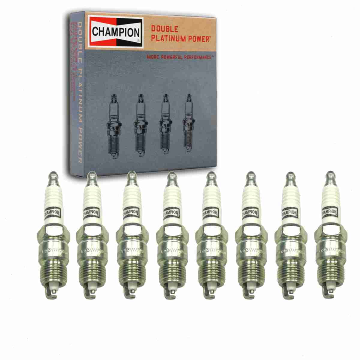8 pc Champion 7018 Double Platinum Spark Plugs for 41-803 41-816 41-817 41-826 41-905 4449 HGR9BQP RV17PMP4 Ignition Wire Secondary Fits select: 1975-1996 FORD F150, 1987-1995 FORD MUSTANG