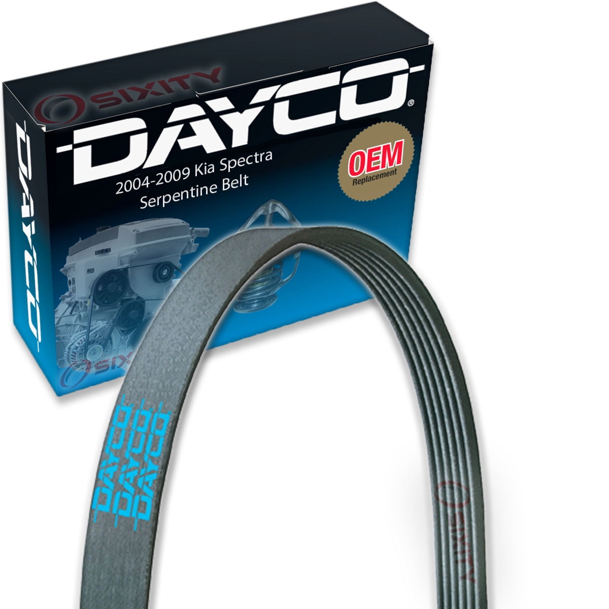 Dayco Water Pump To Power Steering Serpentine Belt Kia Spectra 2.0L L4 2004-2009