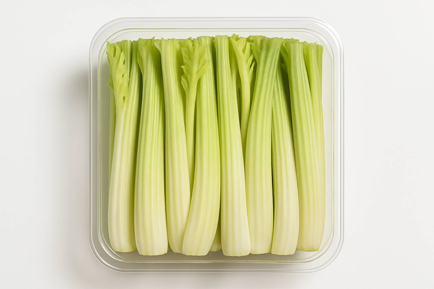 Cut celery hearts in package