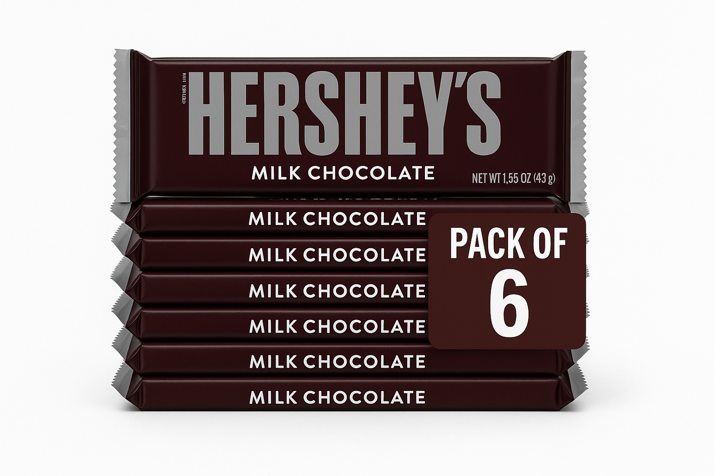 Hershey's Milk Chocolate, Full Size 6 x 1.55 oz