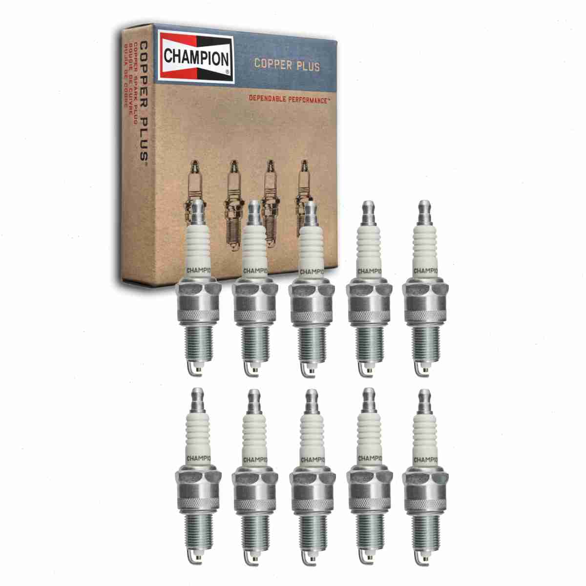 10 pc Champion 31 Copper Plus Spark Plugs for 41-605 4686083 RN14MC5 W14EXRU15 WR10LCV Ignition Wire Secondary Fits select: 1990-2000 DODGE GRAND CARAVAN, 1990-2000 CHRYSLER TOWN & COUNTRY