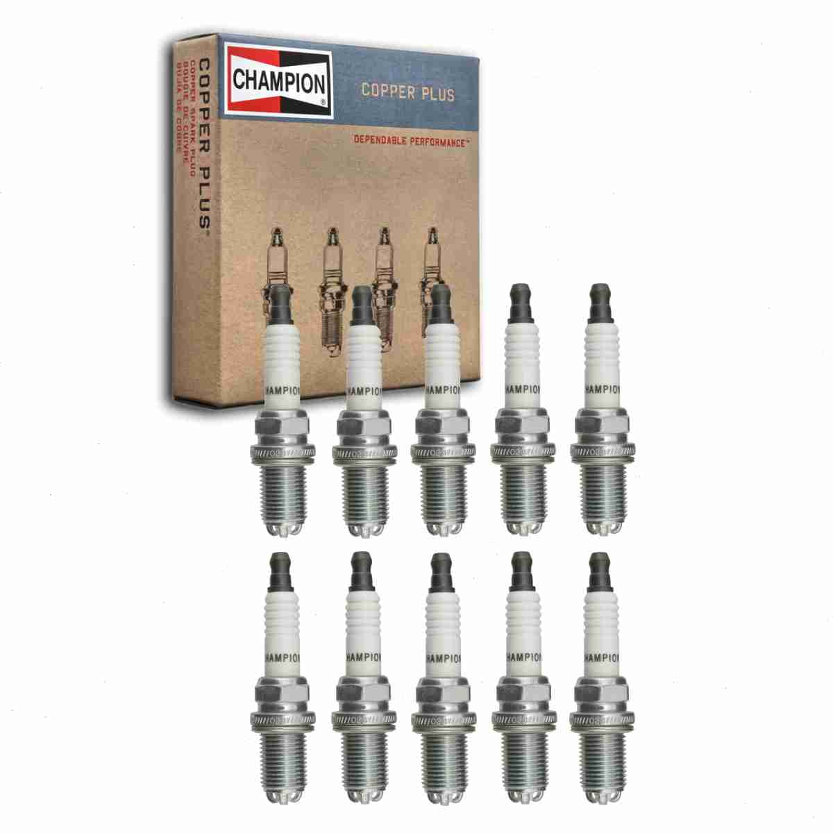 10 pc Champion 353 Copper Plus Spark Plugs for 101 905 616 12 12 0 030 548 12 12 0 035 933 12 12 9 071 003 BKR6EQUA BKR6EQUP RC89TMC Ignition Wire Secondary