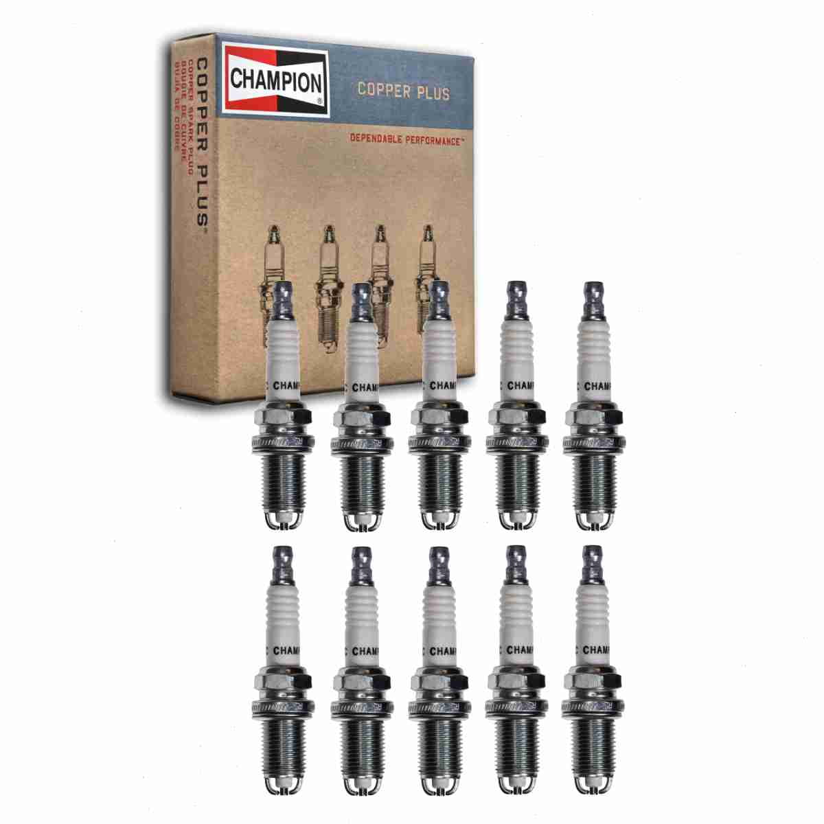 10 pc Champion 354 Copper Plus Spark Plugs for RC10DMC Ignition Wire Secondary Fits select: 1998-2000 TOYOTA SIENNA, 2002-2008 MINI COOPER