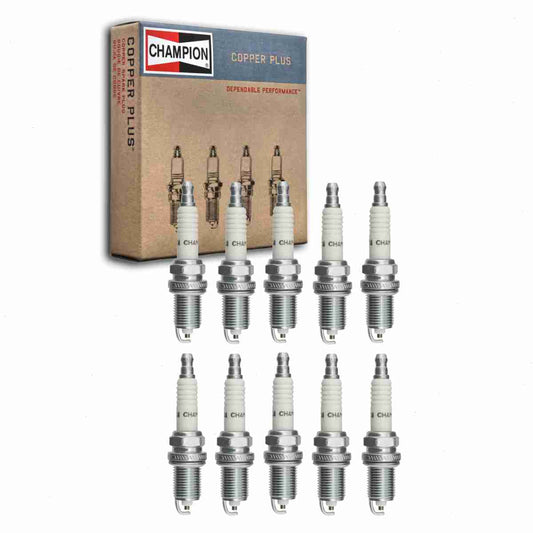 10 pc Champion 435 Copper Plus Spark Plugs for QC9MC4 Ignition Wire Secondary Fits select: 1996-2003 DODGE RAM 2500, 1996-2003 DODGE RAM 3500