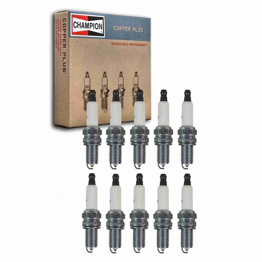10 pc Champion 449 Copper Plus Spark Plugs for RA7YC Ignition Wire Secondary Fits select: 2013-2018 CHEVROLET SPARK, 2001-2006 BMW M3