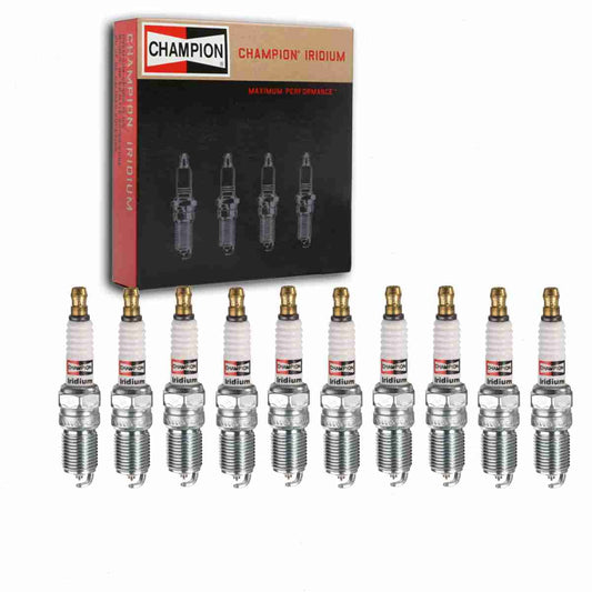 10 pc Champion 9204 Iridium Spark Plugs for 4505 AGSF22WM HGR8DQI ITR5F13 RS12WYPB4 Ignition Wire Secondary Fits select: 1997-2010 FORD F150, 2001-2012 FORD ESCAPE