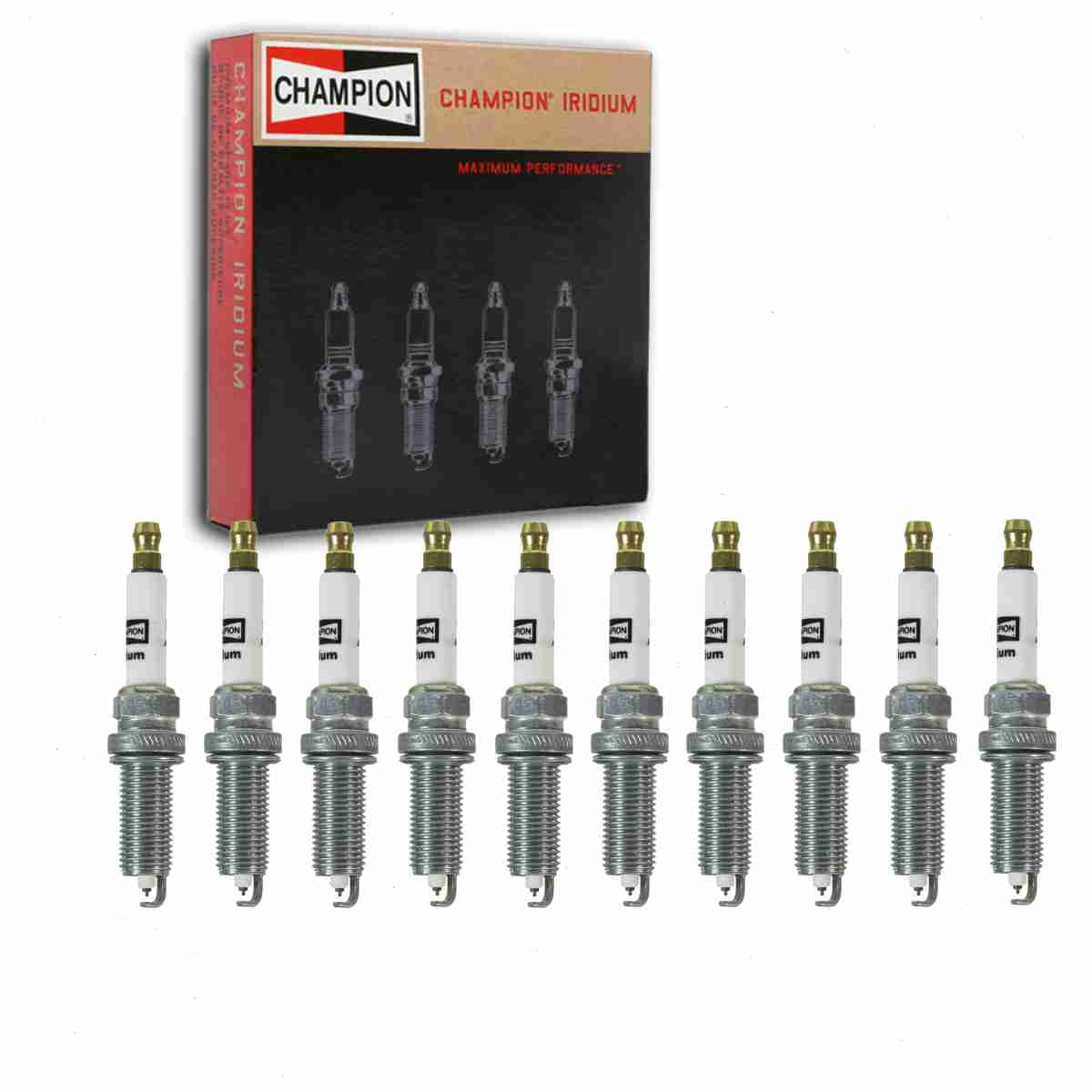10 pc Champion 9412 Iridium Spark Plugs for REA9WYPB4 Ignition Wire Secondary Fits select: 2015-2019 HONDA CR-V, 2009-2019 TOYOTA COROLLA