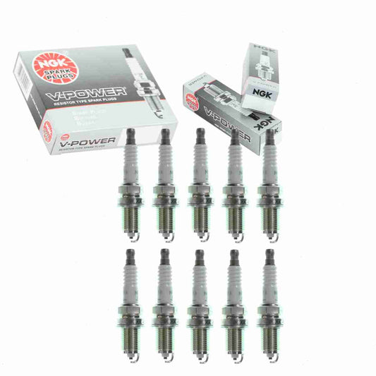 10 pc NGK 2526 V-Power Spark Plugs for 1765218 3120 90919-01165 K16-U11 K16R-U11 Ignition Wire Secondary Fits select: 2010 TOYOTA YARIS, 2004 TOYOTA COROLLA MATRIX