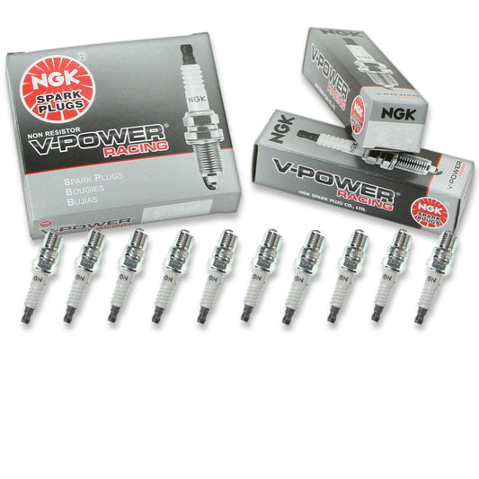10 pc NGK 3249 V-Power Racing Spark Plugs for 134 263 3264 438T AF1 AR133 AR134 BL3 V61 Ignition Wire Secondary