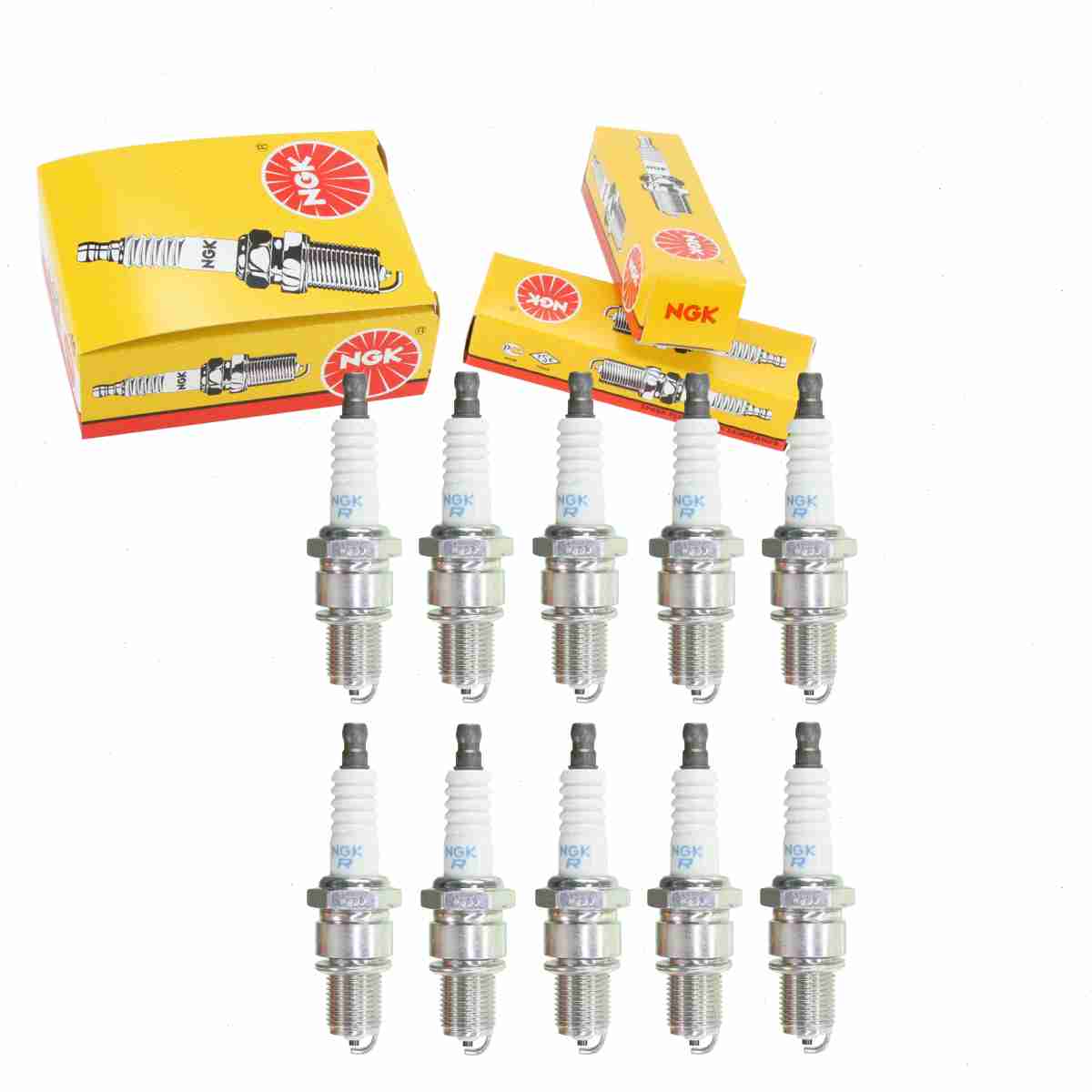 10 pc NGK 4006 Standard Spark Plugs for 7505 WR8DC Ignition Wire Secondary Fits select: 1970 CHEVROLET NOVA, 1970 CHEVROLET EL CAMINO