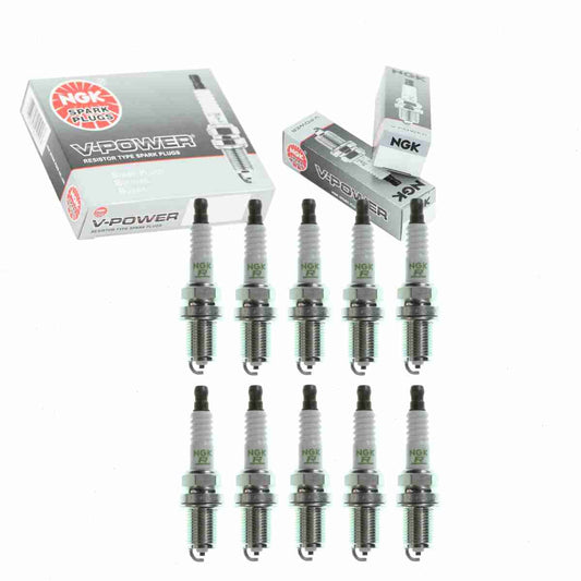 10 pc NGK 5724 V-Power Spark Plugs for 3144 98079-5614J K20PR-L11 Ignition Wire Secondary