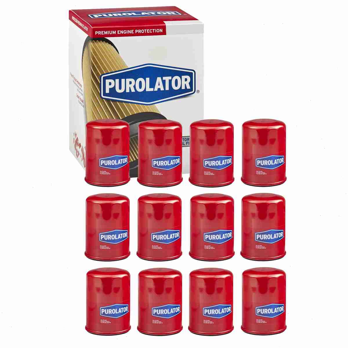 12 pc Purolator L14610 Engine Oil Filters for 164 61356 Oil Change Lubricant Filters