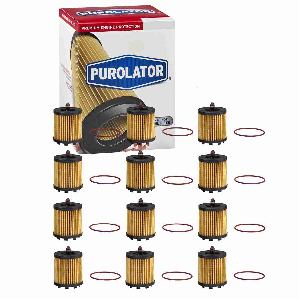 12 pc Purolator L15436 Engine Oil Filters for 67082 Oil Change Lubricant Filters