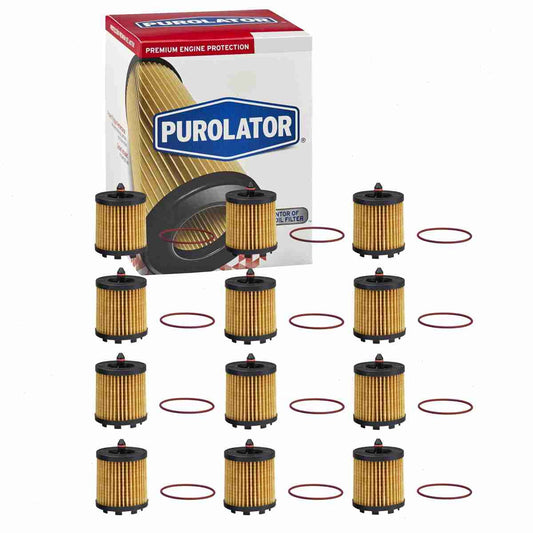 12 pc Purolator L15436 Engine Oil Filters for 67082 Oil Change Lubricant Filters