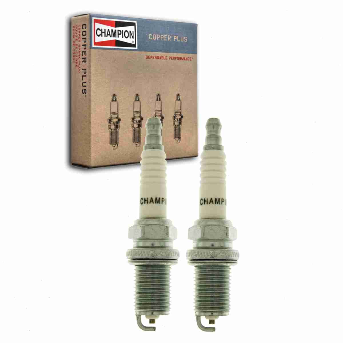 2 pc Champion 346 Copper Plus Spark Plugs for 7956 FR6AP10 FR7DCX PFR5N11 RC10YC4 Ignition Wire Secondary Fits select: 2002-2003 TOYOTA CAMRY, 2001-2009 TOYOTA PRIUS