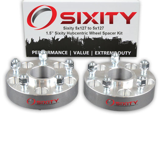 2 pc Sixity 1.5" 5x127 Wheel Spacers - Pickup Truck SUV 1/2-20tpi 1.25in Hubcentric