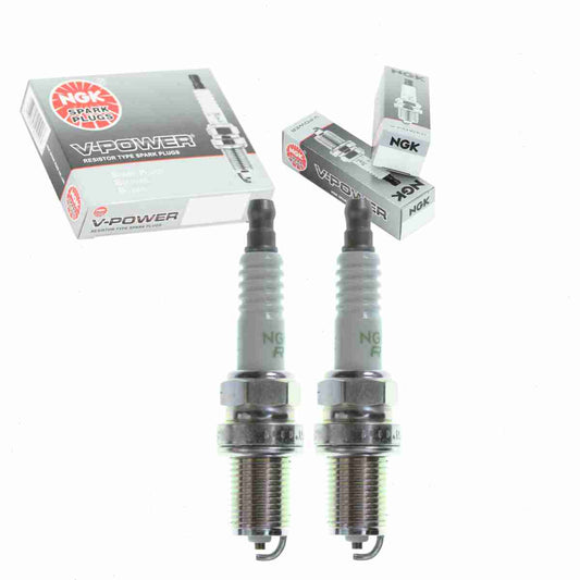 2 pc NGK 3735 V-Power Spark Plugs for 07-23116 22401KA100 3125 3182 7407 7408 B695-18-110 E3.56 F6DCO FR7KTC FR8KTC Q20-U Q20U11 Ignition Wire Secondary