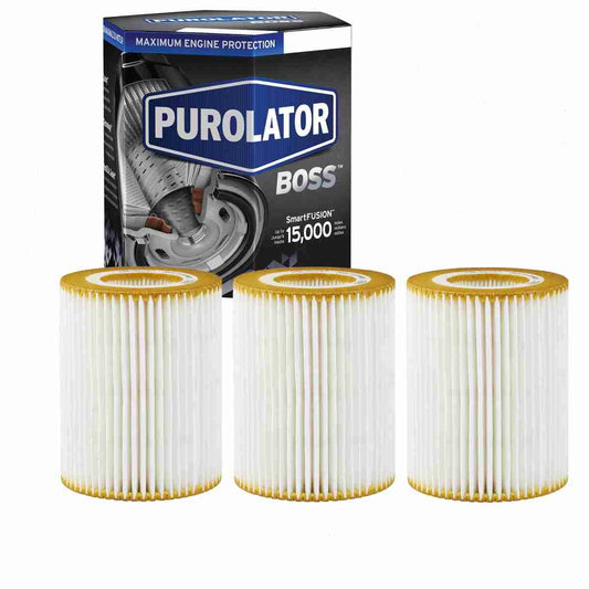 3 pc Purolator BOSS PBL25247 Engine Oil Filters for Oil Change Lubricant Filters