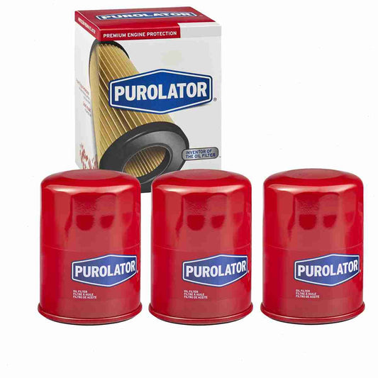 3 pc Purolator L14477 Engine Oil Filters for 61396 Oil Change Lubricant Filters