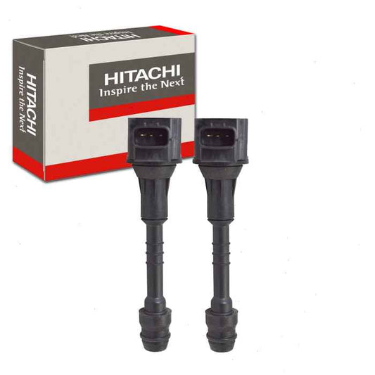 2 pc Hitachi IGC0005 Ignition Coils for 22448-8U715 E1048 Spark Plug Wire Boot
