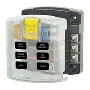 Blue Sea 5028 St Blade Fuse Block With Cover - 6 Circuit Without Negative Bus
