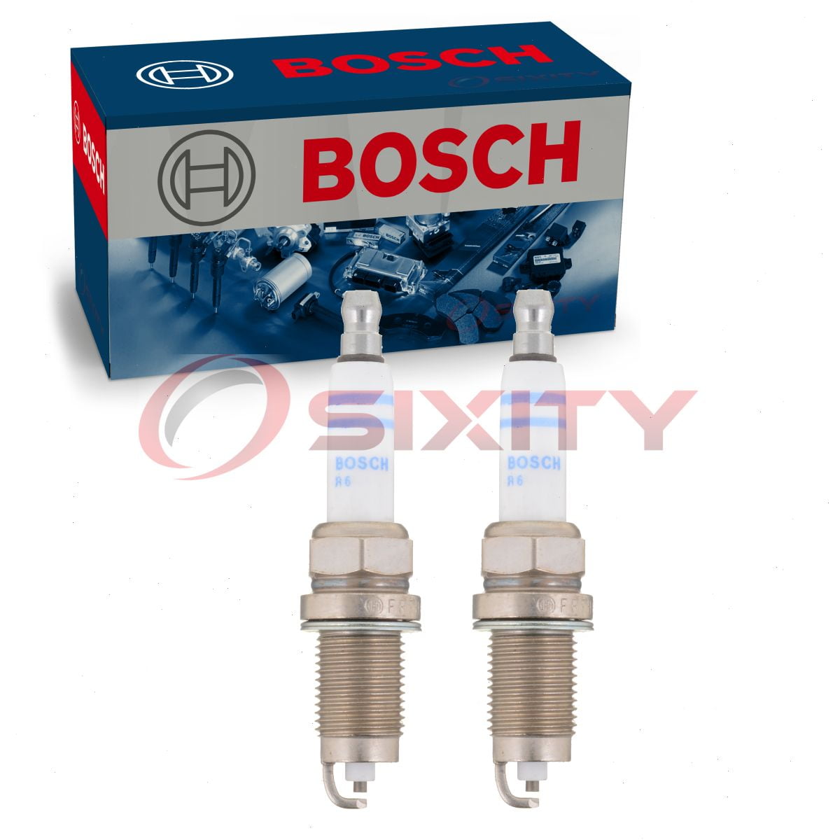 2 pc Bosch FR7HC+ Nickel Copper Spark Plugs for Ignition Wire Secondary
