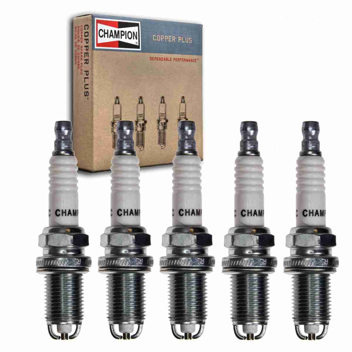 5 pc Champion Copper Plus Spark Plugs Volvo V70 2.4L L5 2001-2007