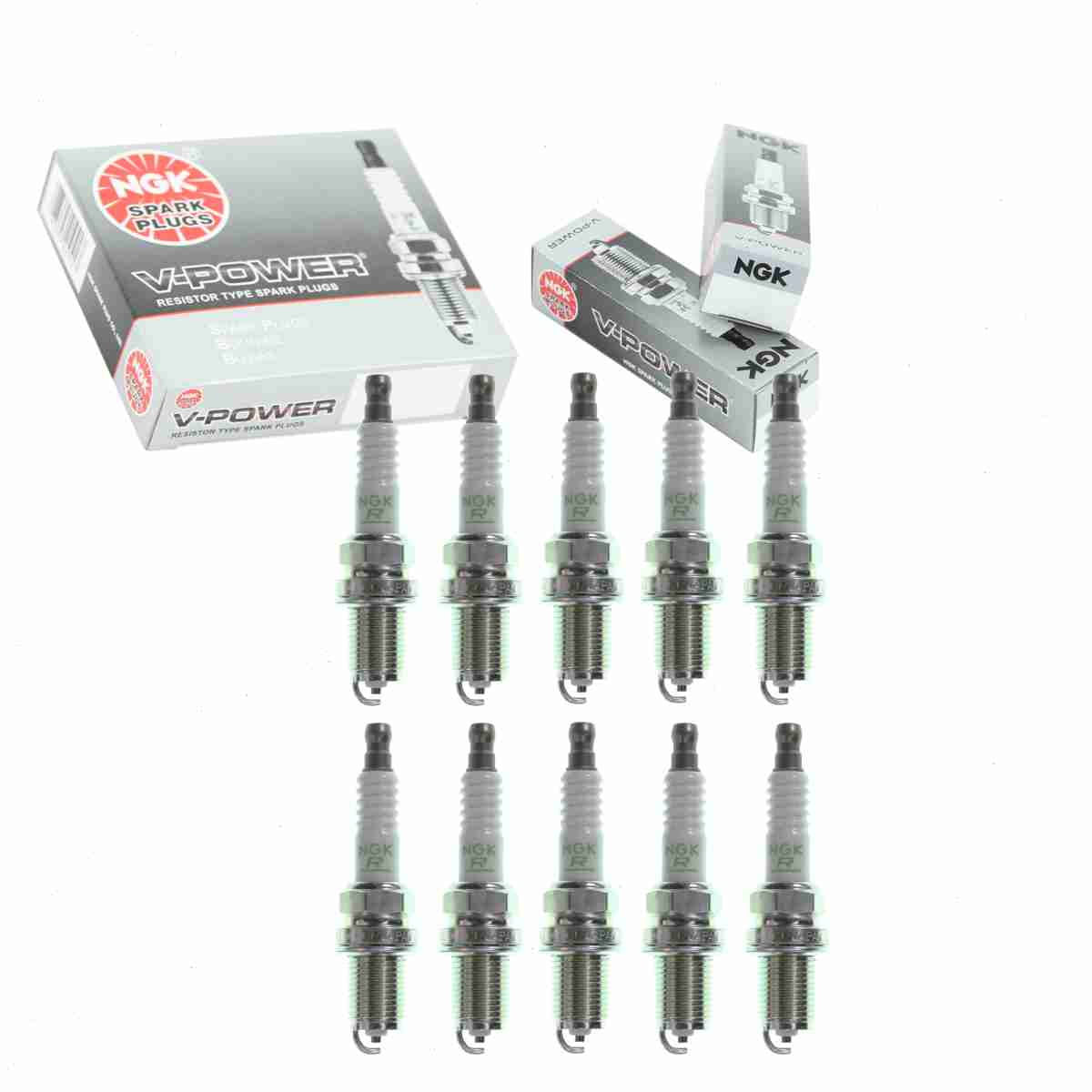 10 pc NGK 2756 V-Power Spark Plugs for 0000-18-BP03 09482-00494 1765195 1A53-18-110 1Y0A 22401-50Y06 22401AA310 3121 3182 3374 345 346 346C2 3923 4001 418 418CC 4201 426 430 430C2 430S 4430