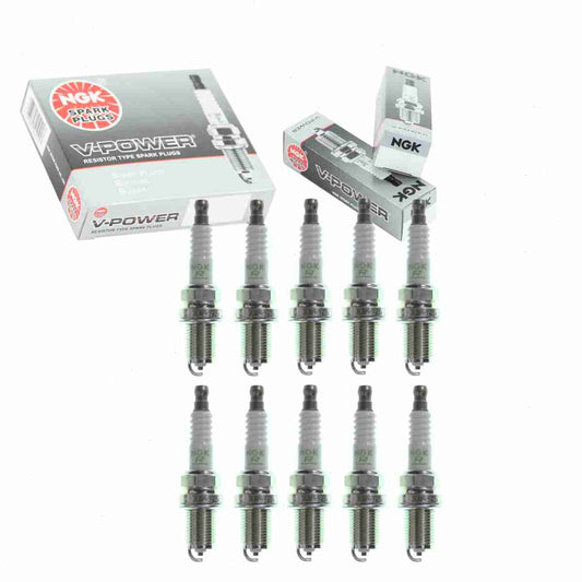 10 pc NGK 2756 V-Power Spark Plugs for 0000-18-BP03 09482-00494 1765195 1A53-18-110 1Y0A 22401-50Y06 22401AA310 3121 3182 3374 345 346 346C2 3923 4001 418 418CC 4201 426 430 430C2 430S 4430