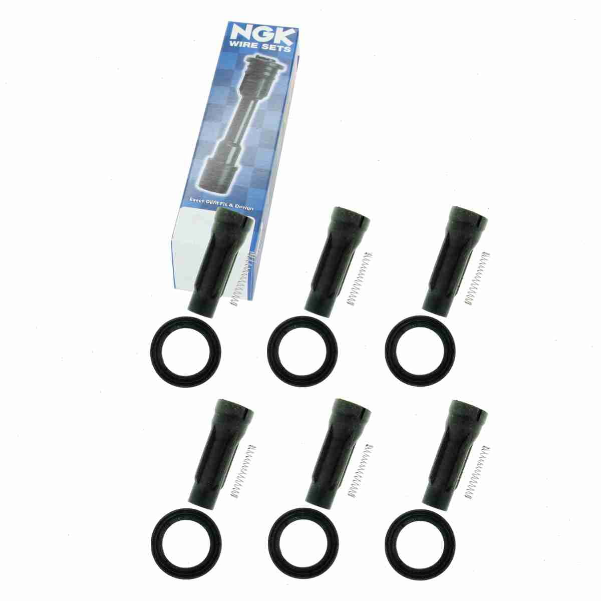 6 pc NGK 59010 Ignition Coil Boots for 175-1070 702518 SPB200 SPP137E Direct Spark Plug Wire Fits select: 2008-2016 TOYOTA HIGHLANDER, 2007-2016 TOYOTA SIENNA