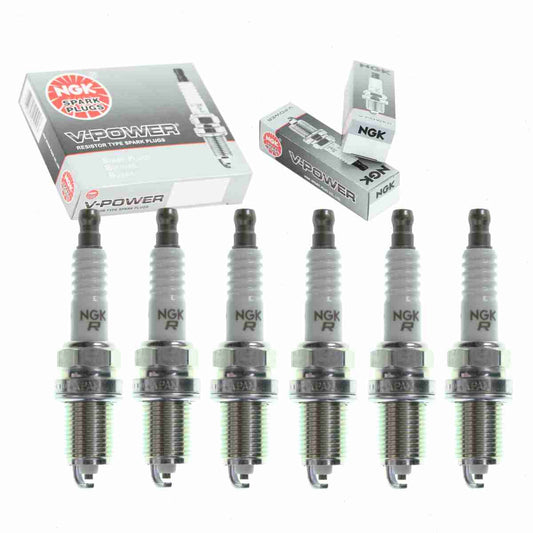 6 pc NGK V-Power Spark Plugs Jeep Cherokee 4.0L L6 1987-1990