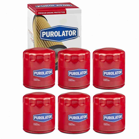 6 pc Purolator L12222 Engine Oil Filters for Oil Change Lubricant Filters