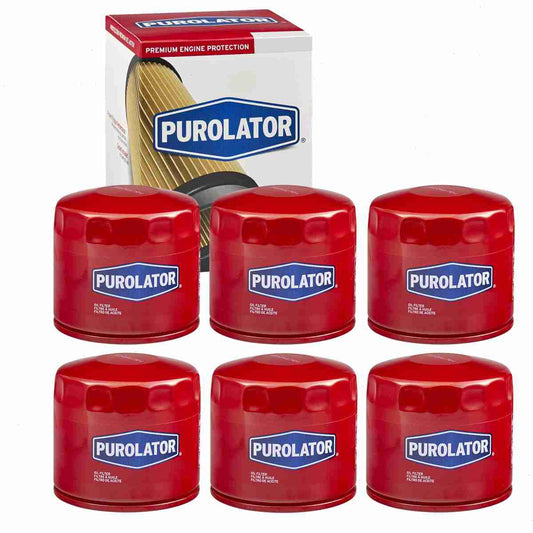 6 pc Purolator L14460 Engine Oil Filters for 61334 Oil Change Lubricant Filters