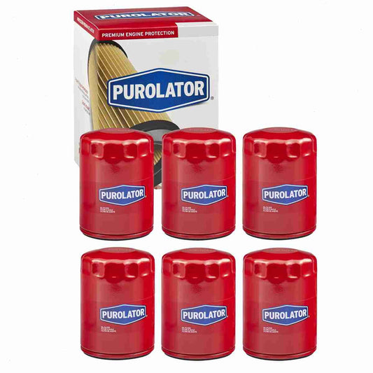 6 pc Purolator L24457 Engine Oil Filters for 150 61361 Oil Change Lubricant Filters Fits select: 1995-1997 NISSAN TRUCK, 1966-1979 VOLKSWAGEN TYPE 1