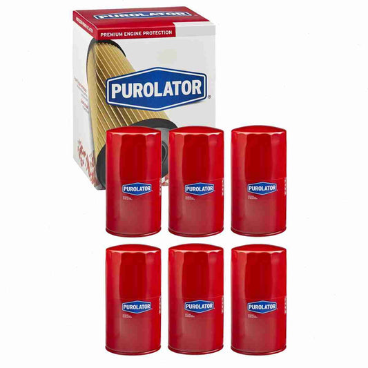 6 pc Purolator L45335 Engine Oil Filters for 61607 Oil Change Lubricant Filters Fits select: 2013-2023 RAM 2500, 1994-2012 DODGE RAM 2500