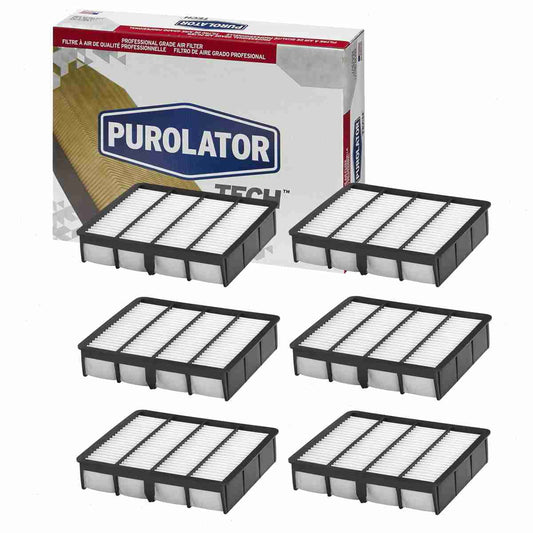 6 pc Purolator TECH TA34886 Air Filters for 042-1535 143-2077 17801-07020 17801-46060 26109 33-2054 343 46109 66109 73-445 7626 88109 94109 A1316C A282 A34886 A4886 AE7626 AF-9214 AF361 AF4886 AF7626