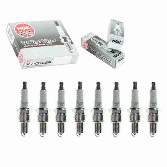 8 pc NGK 6427 V-Power Spark Plugs for 160998-78010 3066 90048-51059 90793-20067 90919-01098 98079-56946 AG34CU11 AGR34CU B2401-89909 E3.22 F6RF LP20R-U W20EXR-U Ignition Wire Secondary