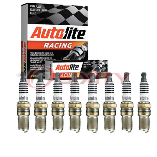 8 pc Autolite AR474 Racing Spark Plugs for 1049 286 AGF091 W175T6 Ignition Wire Secondary
