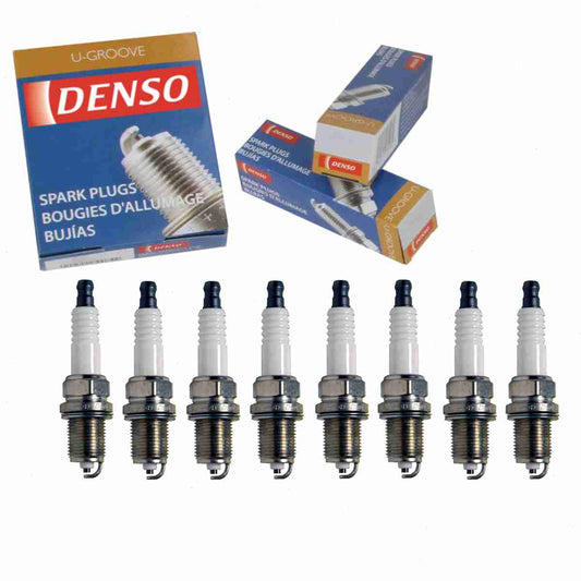 8 pc DENSO 3129 Standard U-Groove Spark Plugs for 90919-01153 94847399 Q16R-U Ignition Wire Secondary Fits select: 1988 TOYOTA PICKUP, 1990-1992 TOYOTA COROLLA