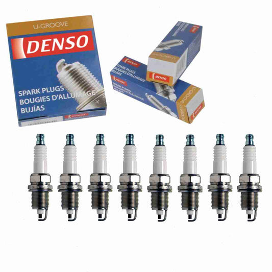 8 pc DENSO 5018 Standard U-Groove Spark Plugs for 4606 591AB 4609 087AB 5602 7275 7B0 905 600 QJ16HR-U SP000ZFR5N SPRC12PEC5 SZFR5000AA SZFR5LP13G Ignition Wire Secondary