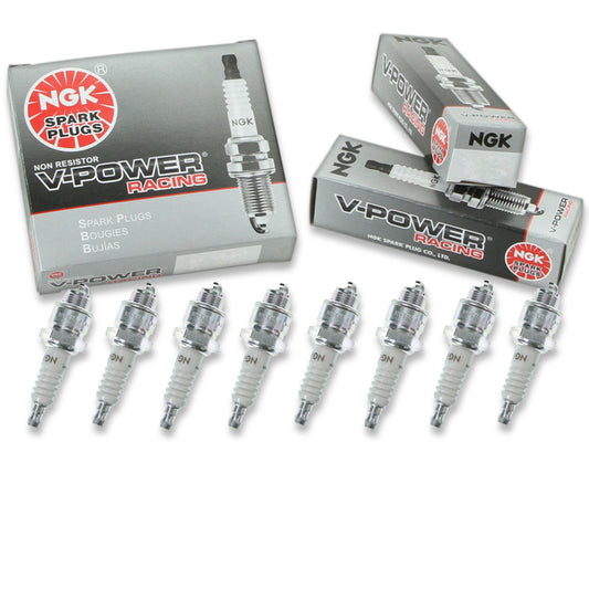 8 pc NGK 2746 V-Power Racing Spark Plugs for 134 42S 43S 5045 73 74 A22 A22C A22CU A32 AR73 AR74 M43S R42S R43S W20P-U W7F W7FC Ignition Wire Secondary