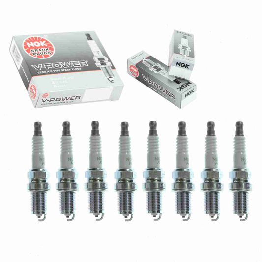 8 pc NGK 5632 V-Power Spark Plugs for 1765162 22401-02P16 3008 98079-56148 999-06910-P9-023 F220-18-110 Q20PR-U11 Ignition Wire Secondary Fits select: 1988-1991 HONDA CIVIC, 1985-1989 NISSAN 300ZX
